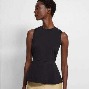 Essential Antwerp- Black Sleeveless Peplum Top